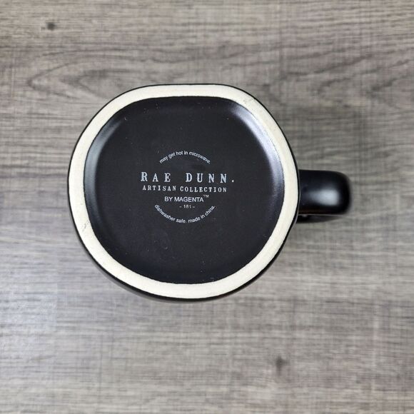 Rae Dunn Artisan Collection Black‎ and Orange Ceramic Farmhouse Candy Coma Mug - Picture 6 of 6